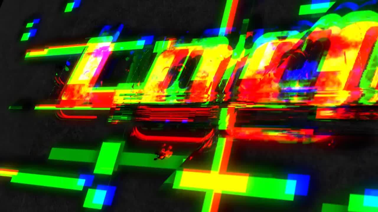 酷炫扭曲效果的Glitch 徽标素材库精选AE模板