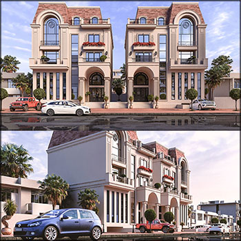 欧式私人别墅室外场景素材之家精选3D模型