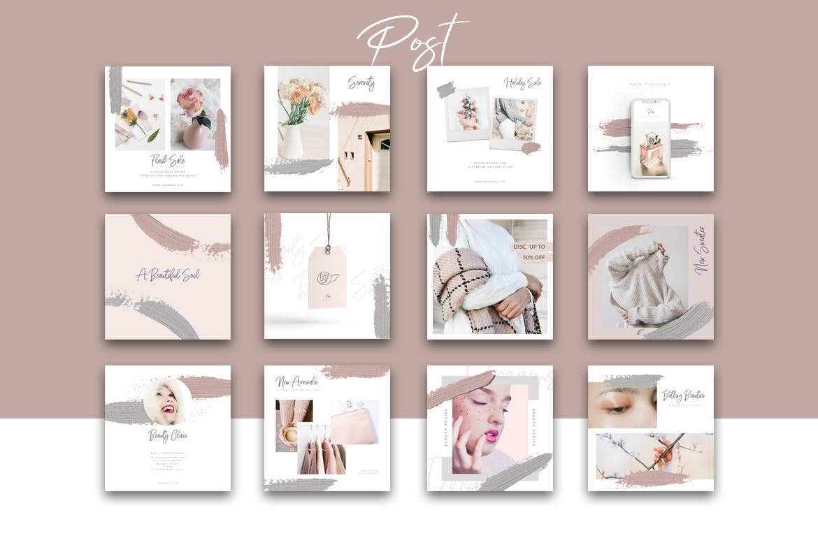 素雅风格Instagram品牌故事&贴图社交素材包 Instagram Tuscany Social Media Pack插图(3)