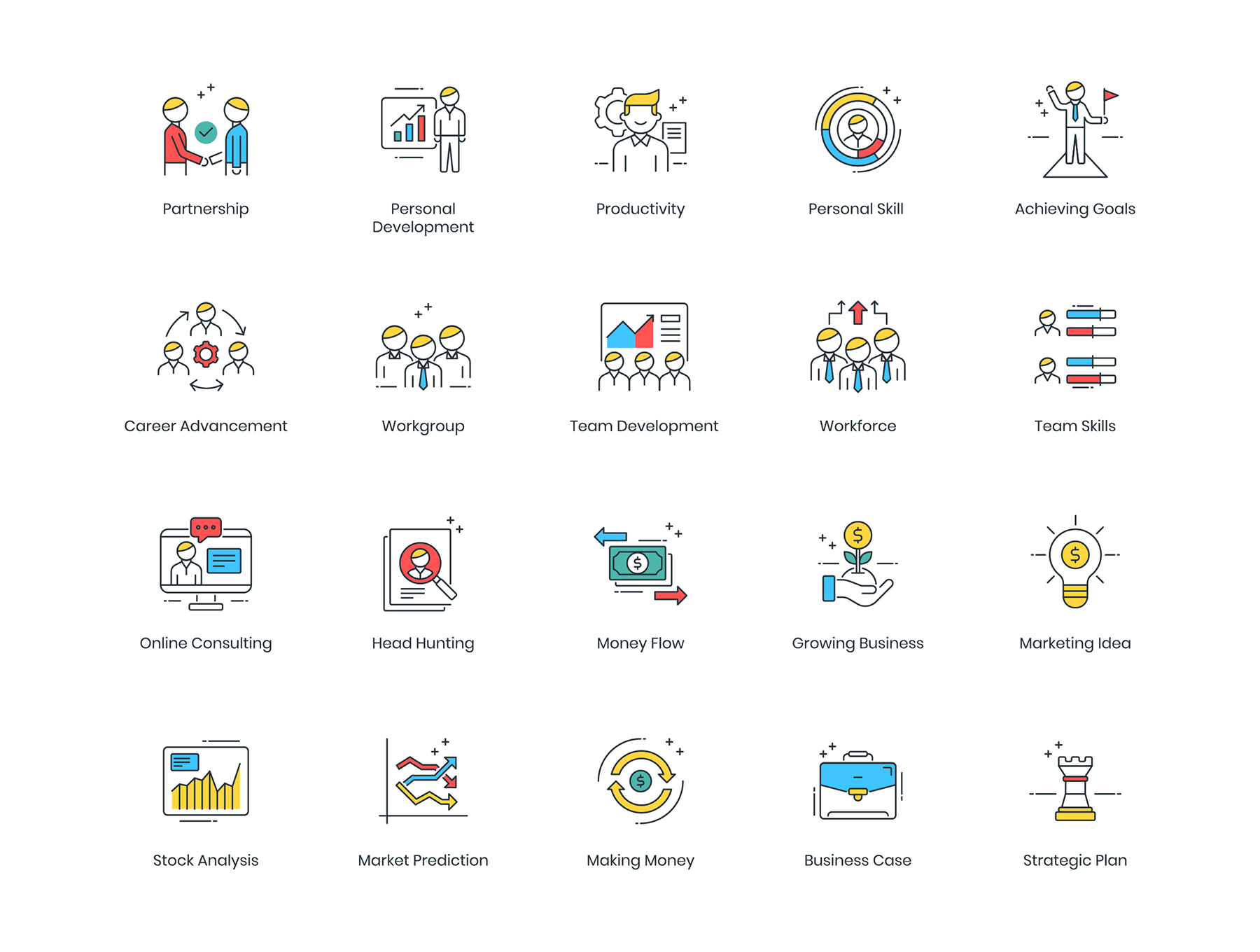 商业合作概念图标套装下载[Ai]插图(1)