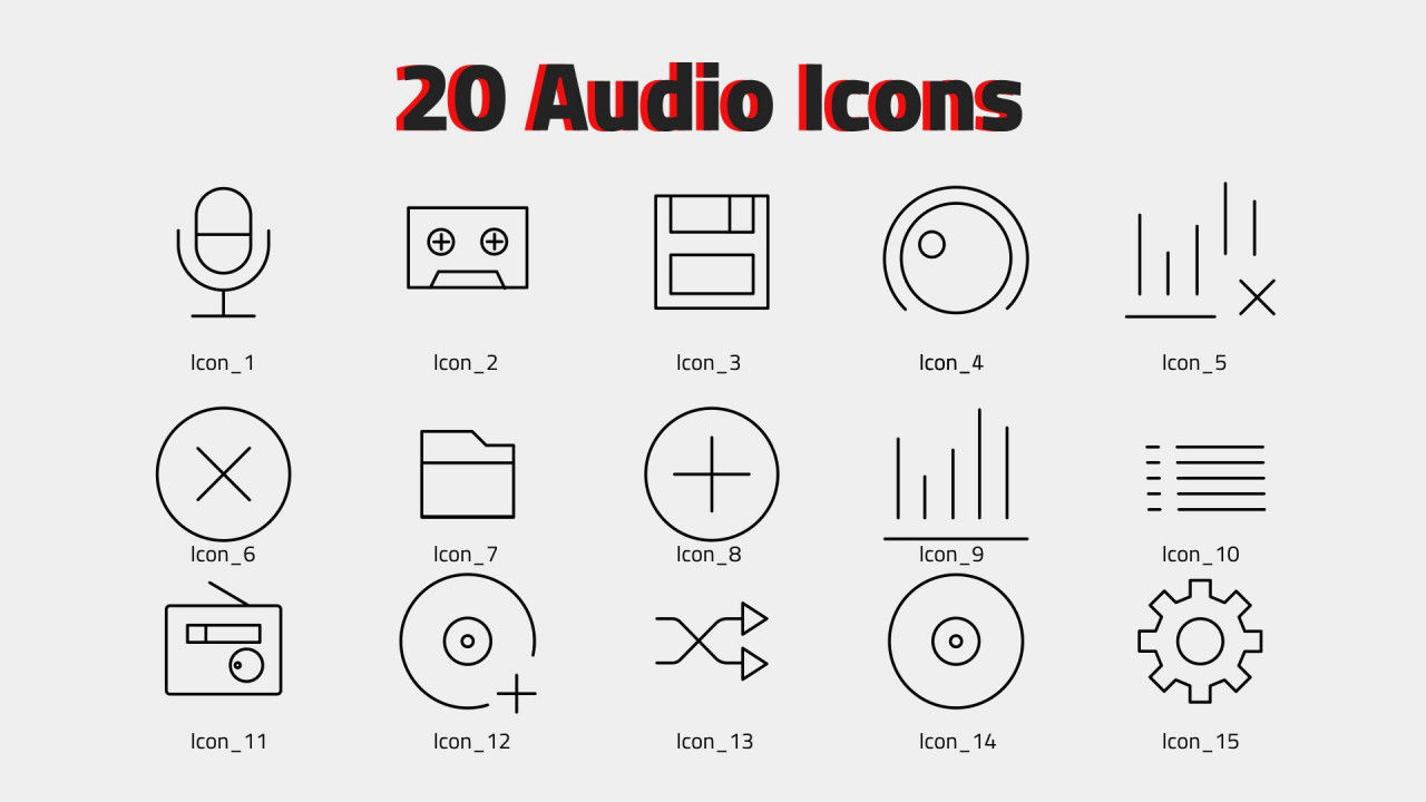 20个音频图标显示素材库精选AE模板