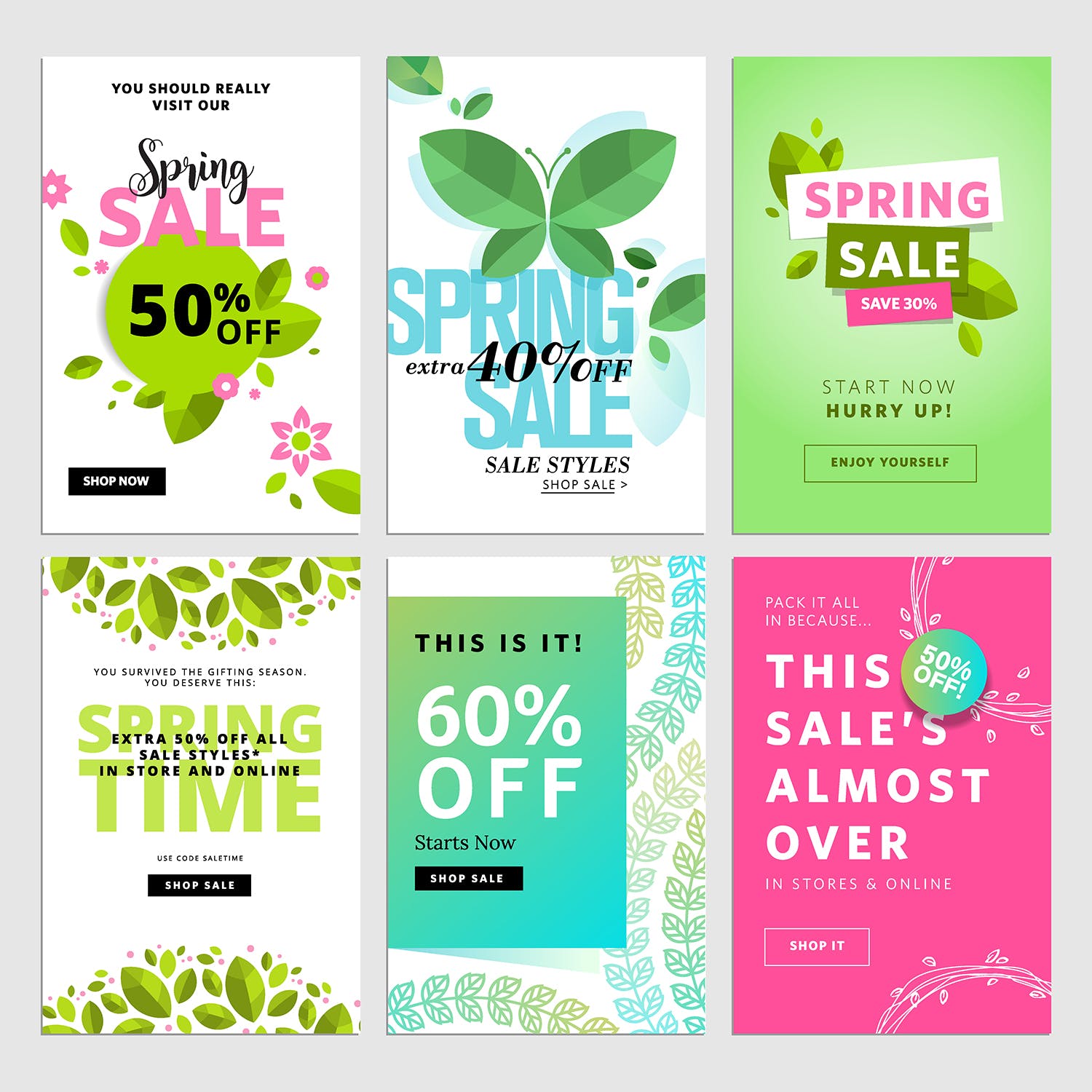 春季促销主题网站广告Banner图素材v1 Spring sale banners插图(1)
