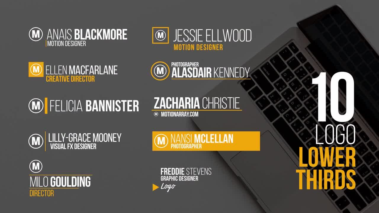 10个徽标下三分之一素材库精选AE模板