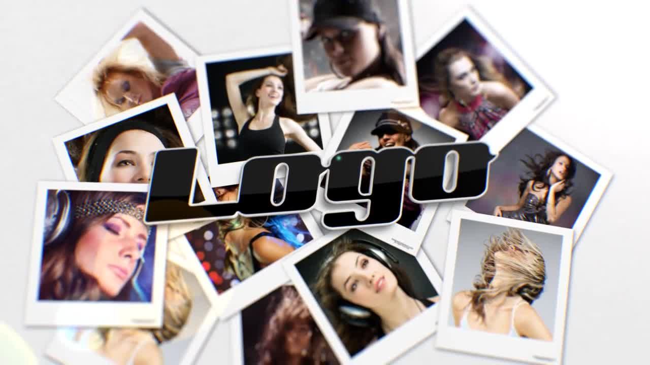 散落照片墙logo展示素材库精选AE模板