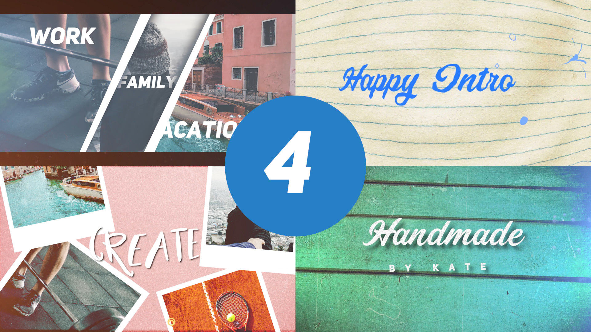 有瞬间推出效果的旅行介绍Pr模板