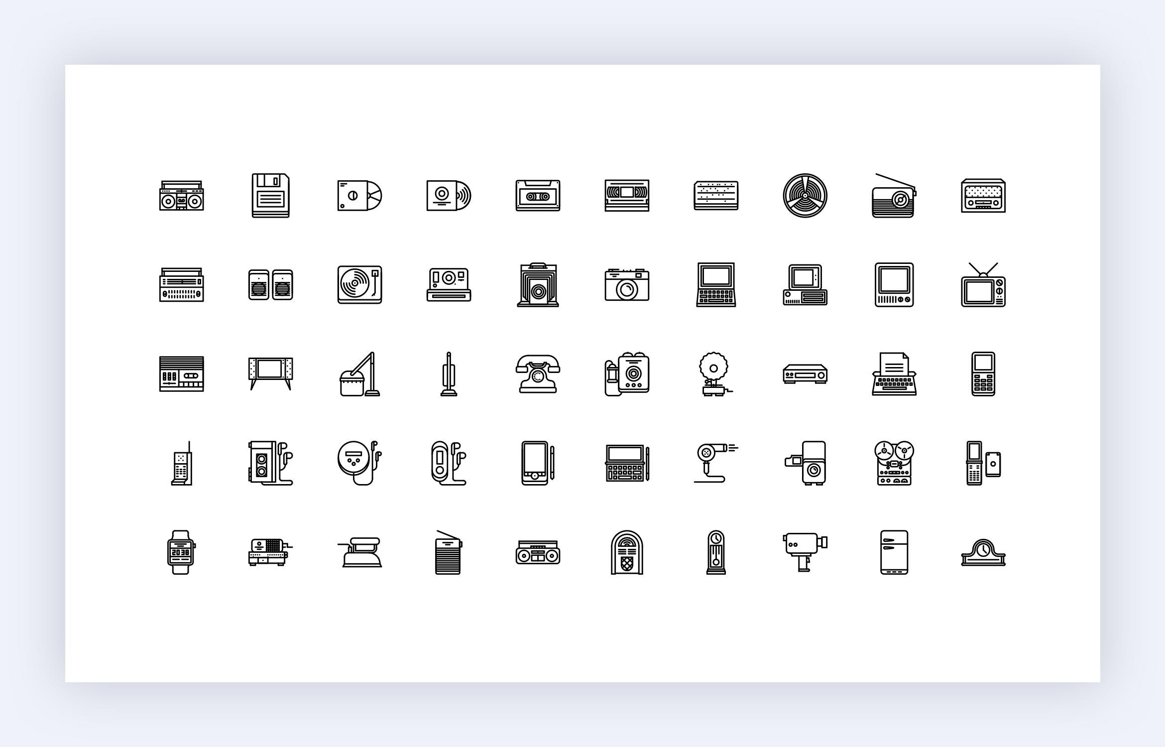 50枚老式设备矢量素材库精选图标素材 Old Device 50插图(1)