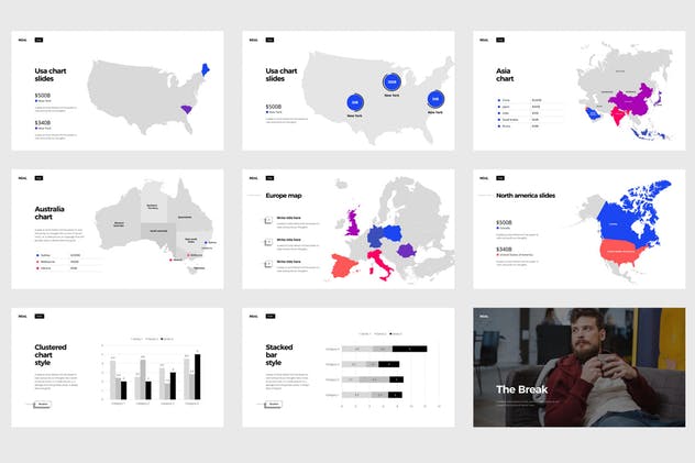 极简主义简约创意企业PPT模板素材 MINI Powerpoint Template插图(12)
