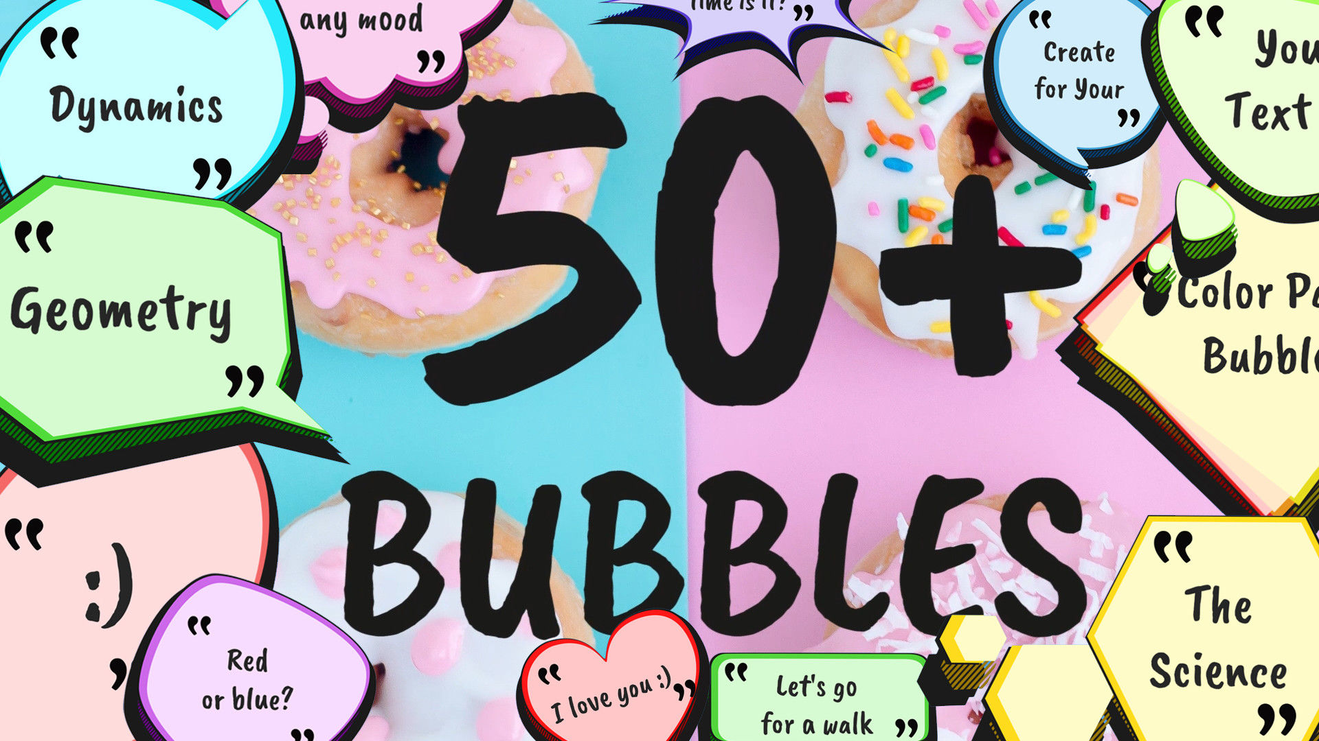 充满活力的卡通彩色泡泡广告包装素材库精选AE模板