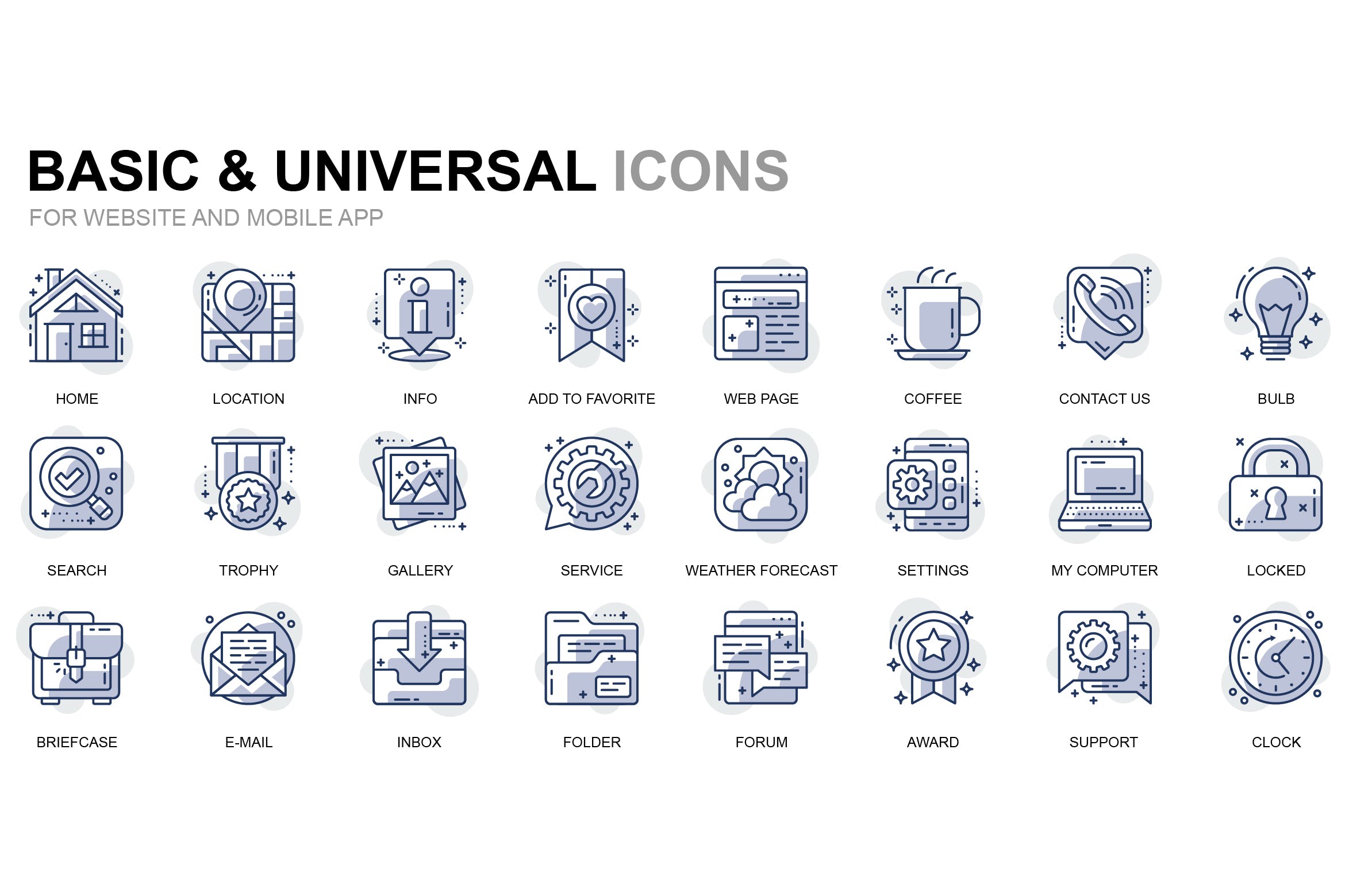 基础通用实用网站/APP设计线性图标合集素材 Basic Thin Line Icons插图