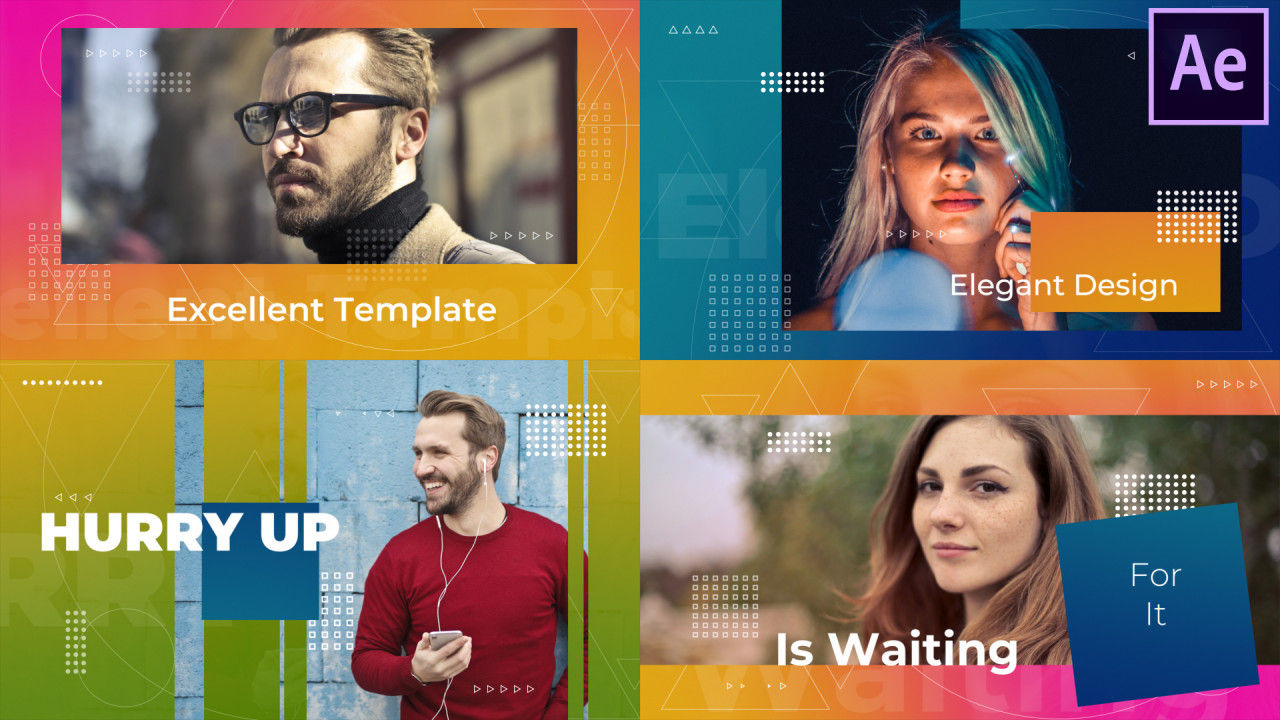 很棒的时尚的介绍徽标素材库精选AE模板