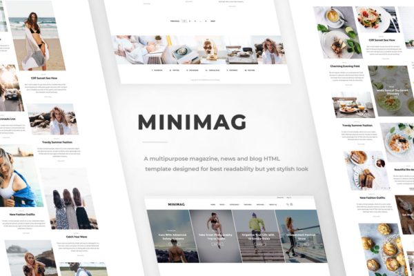 杂志/博客网站HTML模板素材库精选 MINIMAG – Magazine &amp; Blog HTML Template