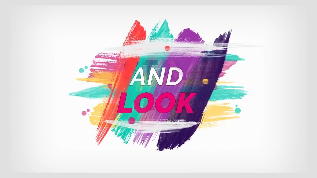 彩色笔触艺术风格动画标题文本素材库精选AE模板