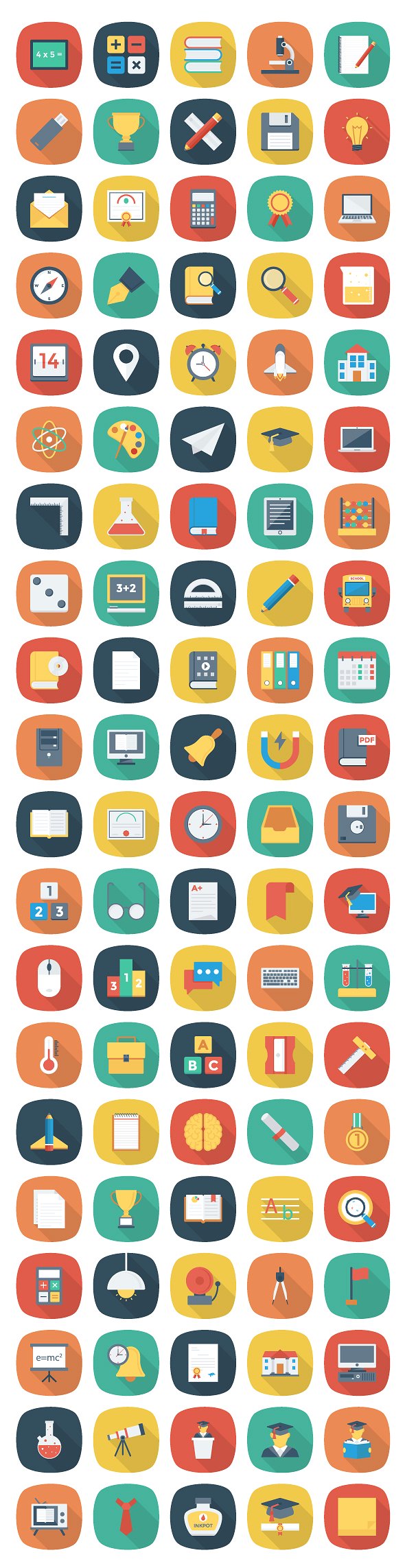 1200枚教育主题图标 Educational 1200 Icons Bundle Pack插图(6)