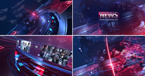 新闻联播节目开场素材库精选AE模板 News Intro