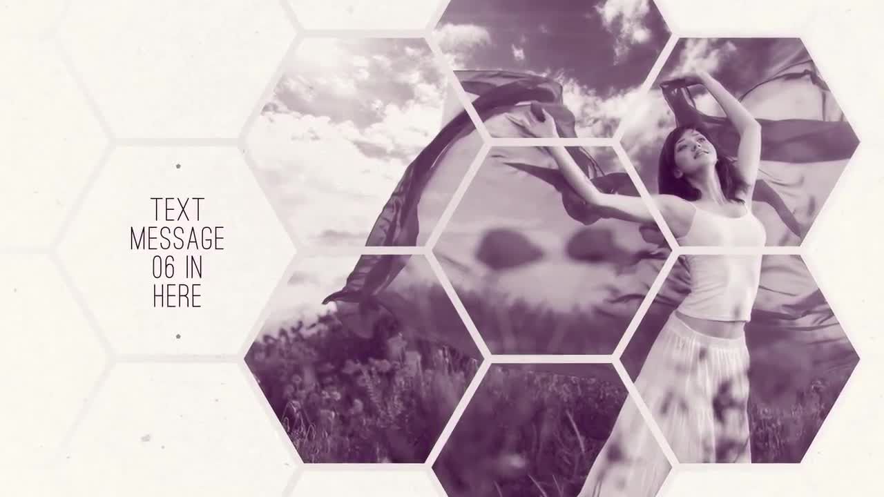 六边形幻灯片动画素材库精选AE模板