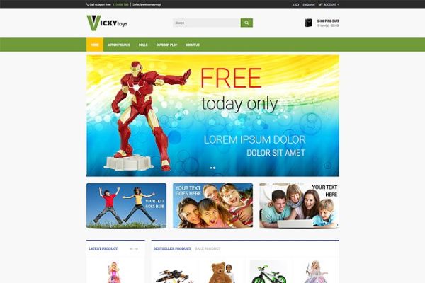 儿童玩具电商网站Opencart主题 Toy Store – Premium Opencart Theme