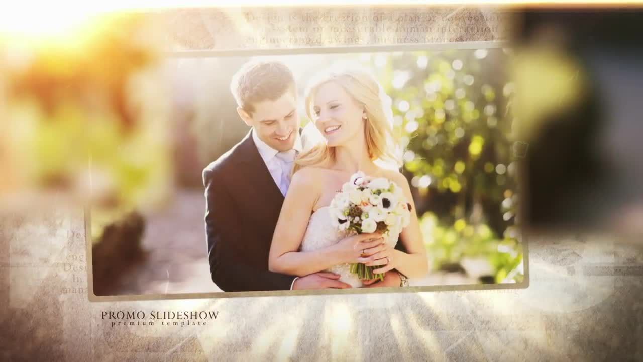 复古风格的婚礼照片展示素材库精选AE模板