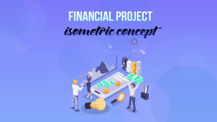 现代简洁的金融项目等距概念素材库精选AE模板