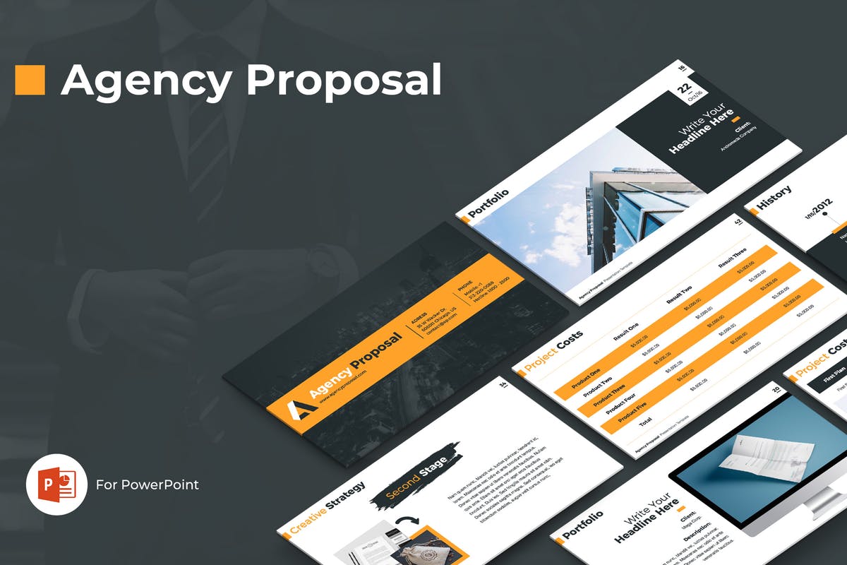 投标方案PPT幻灯片模板 Agency Proposal PowerPoint Template插图