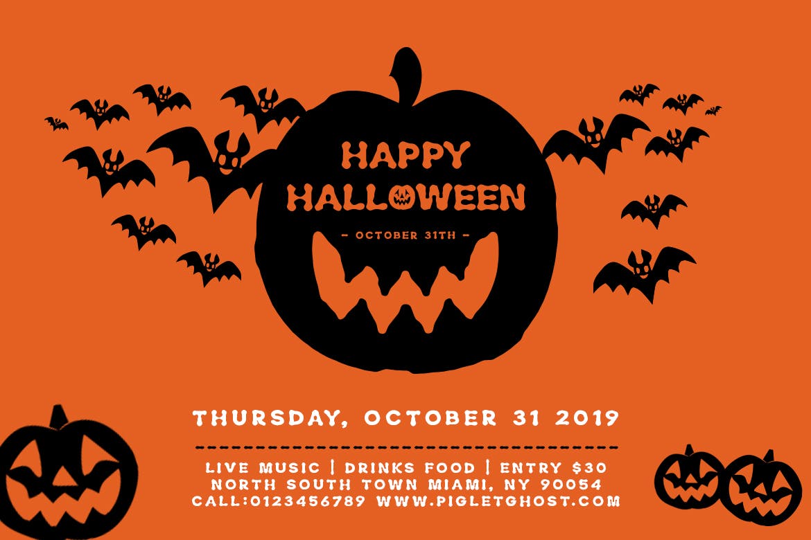 万圣节节日氛围惊悚创意设计无衬线英文字体 Piglet Ghost – Halloween Display Typeface插图(1)