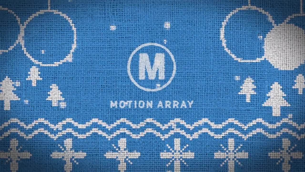 针织效果织圣诞logo动画素材库推荐PR模板