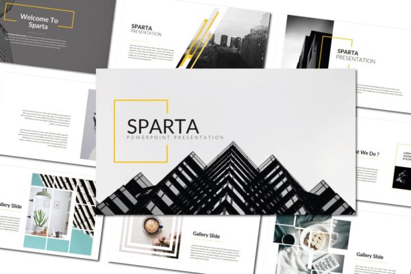 时尚简约设计风格多用途素材库精选PPT模板 Sparta | Powerpoint Template