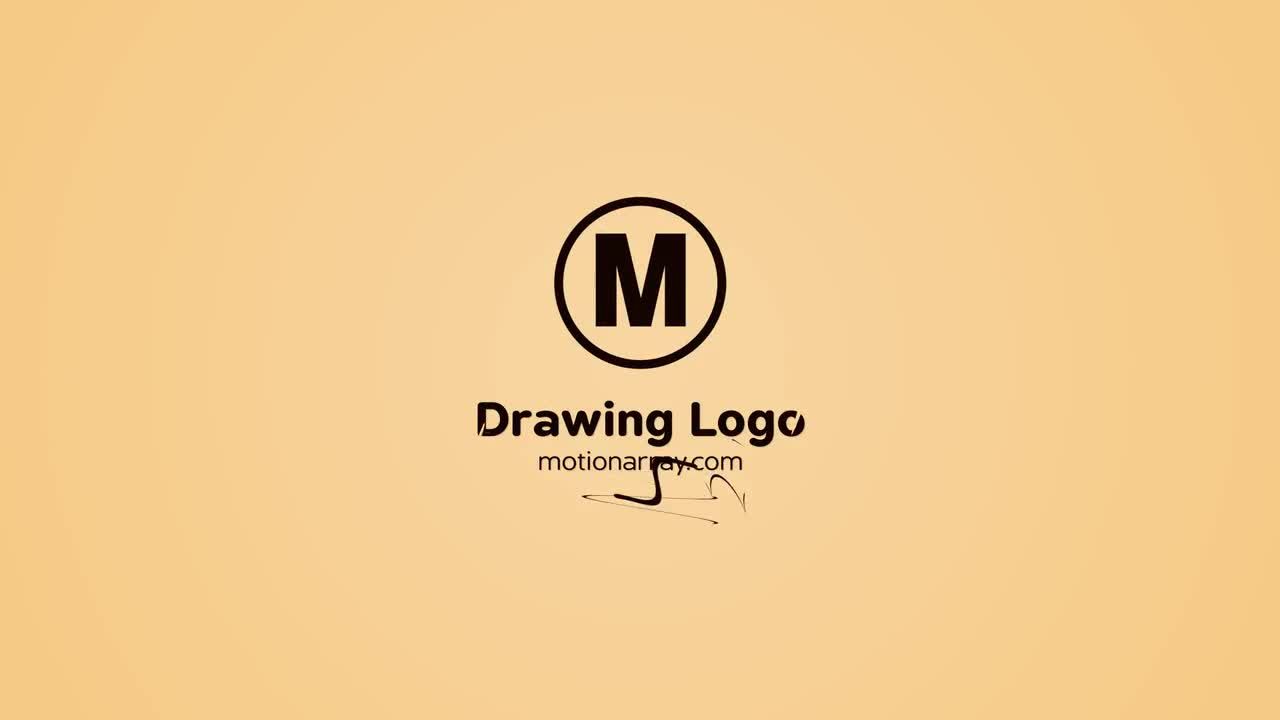 有趣充满活力的手绘素描LOGO动画 素材库精选AE模板
