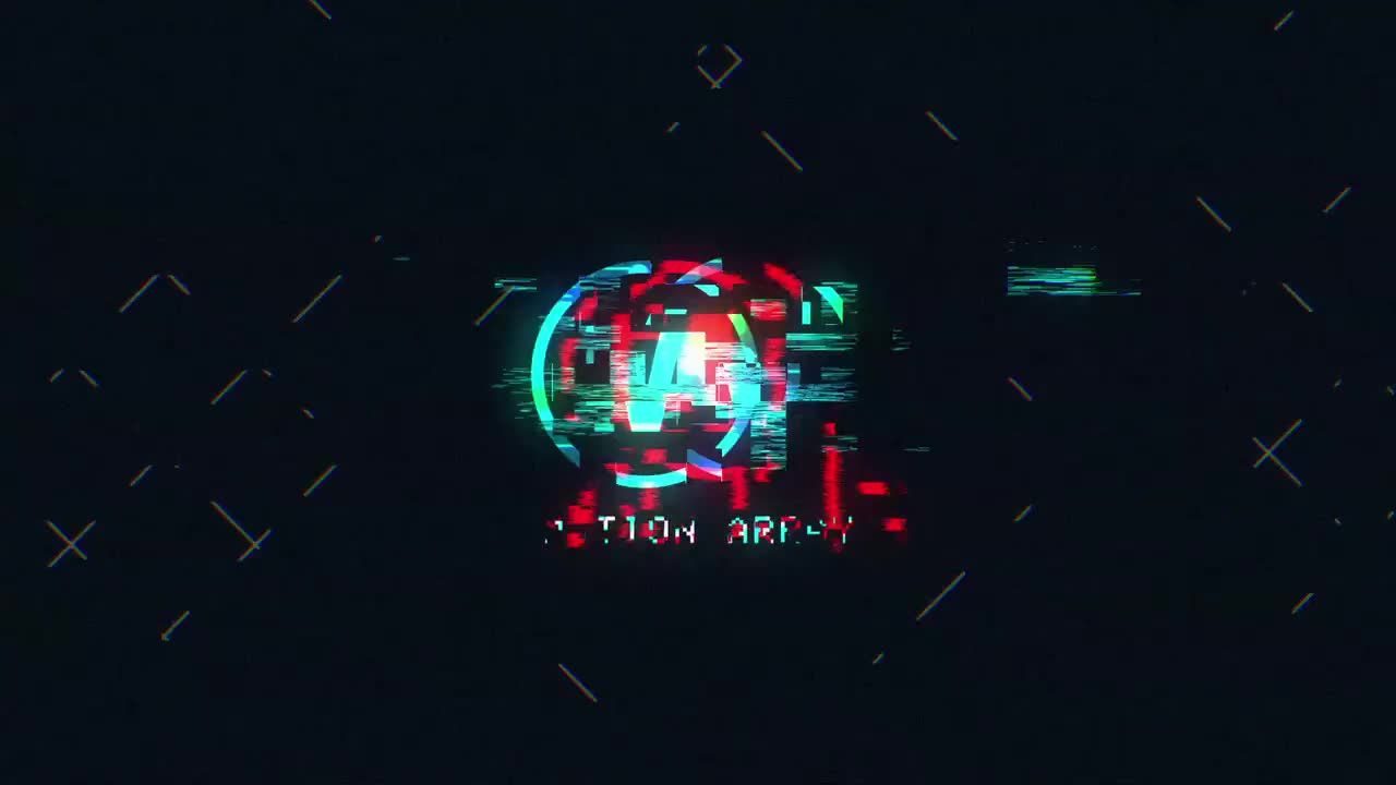 毛刺特效信号损坏logo片头动画素材库精选AE模板