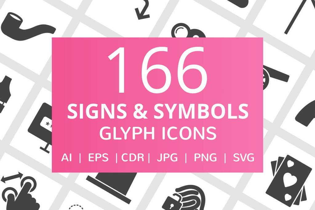 166枚面性单色图标打包下载[AI, CDR, EPS, JPG, PNG, SVG]插图