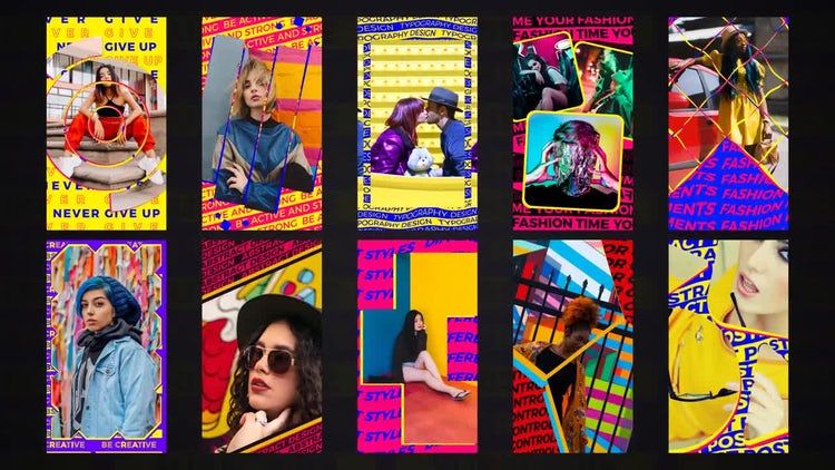 10个色彩鲜艳设计的文本动画ae模板