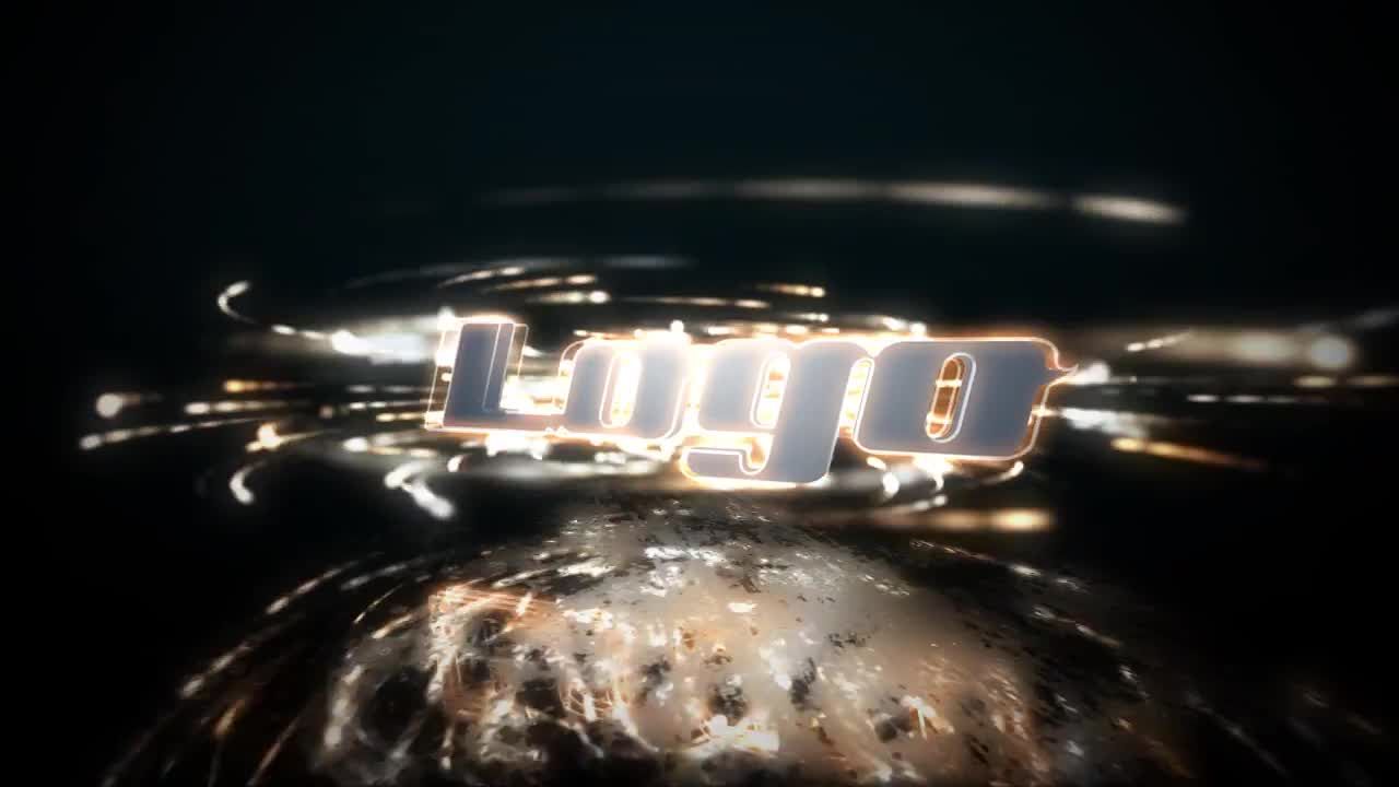 具有炫酷动态的动画旋转粒子的徽标展示素材库精选AE模板