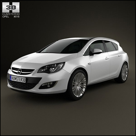 欧宝汽车Opel Astra J hatchback 5-door 2012 素材之家精选3D模型
