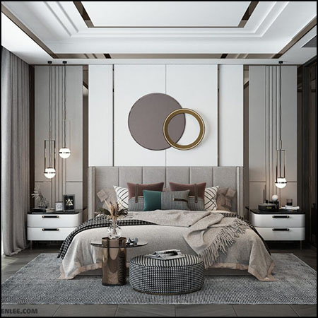 现代卧室场景素材之家精选3D模型447 By Huy Hieu Lee
