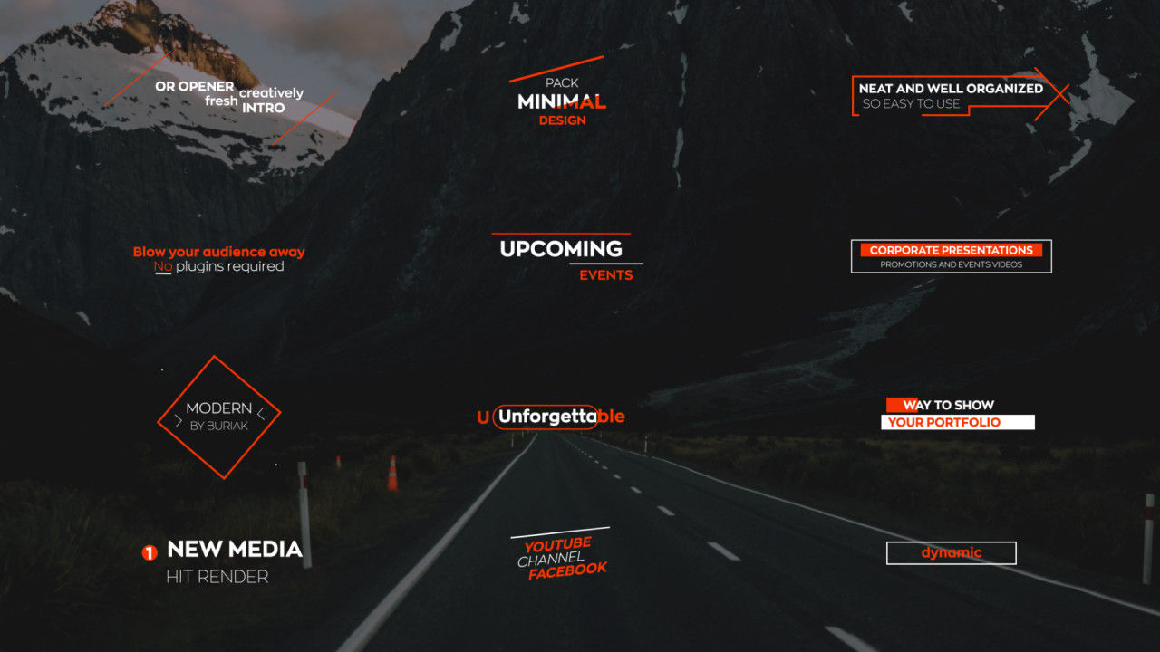 12组充满创造性动态全屏标题素材库精选AE模板