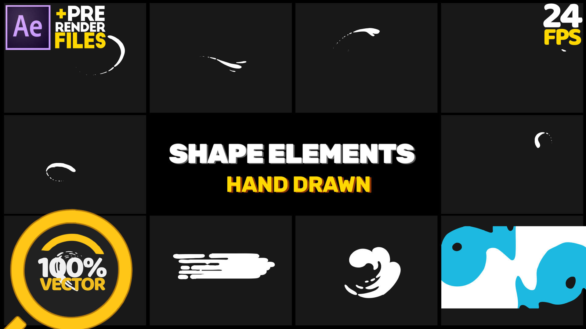 9个快速动态有趣的形状素材库精选AE模板