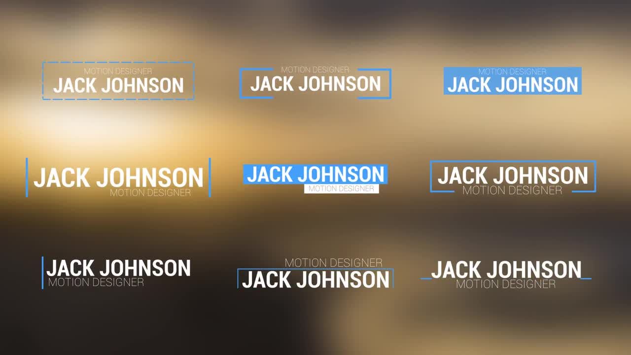 9个独特而时尚的下三分之一动画素材库精选AE模板