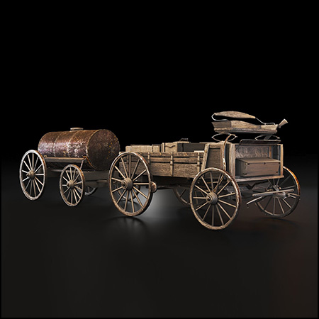 狂野的西部驿马车货车素材之家精选3D模型