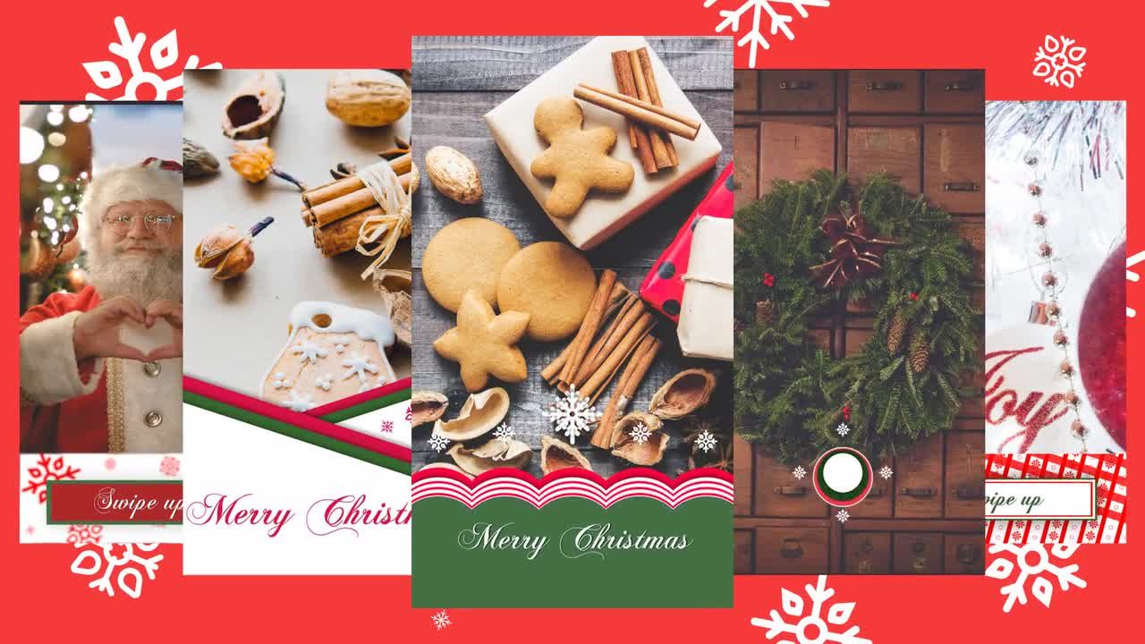 5个干净乐趣时尚的圣诞节Instagram滑块素材库精选AE模板