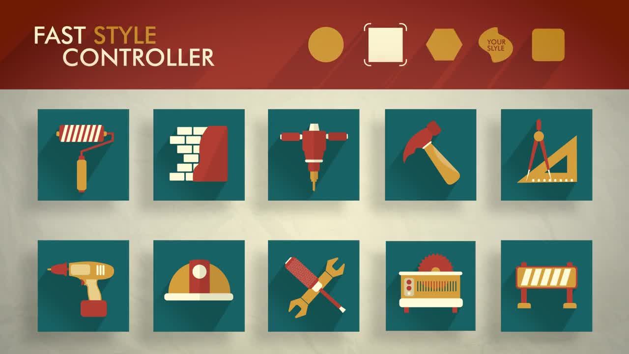 100个超级易用的矢量动画图标素材库精选AE模板