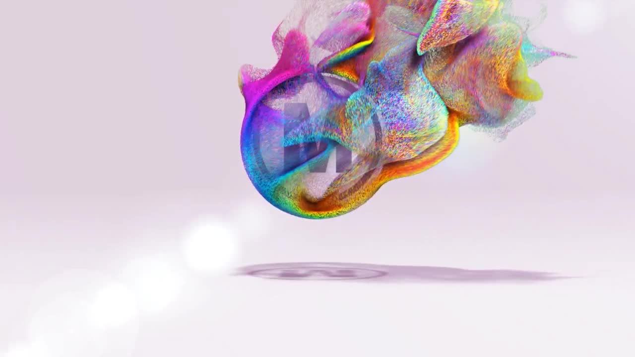 粒子徽标旋转显示素材库精选AE模板