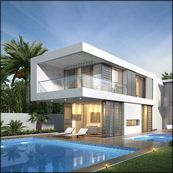 欧式洋房别墅室外场景素材之家精选3D模型