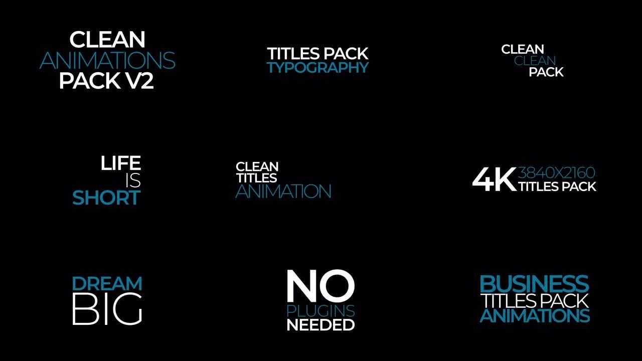 简洁有序的文字标题动画素材库精选AE模板