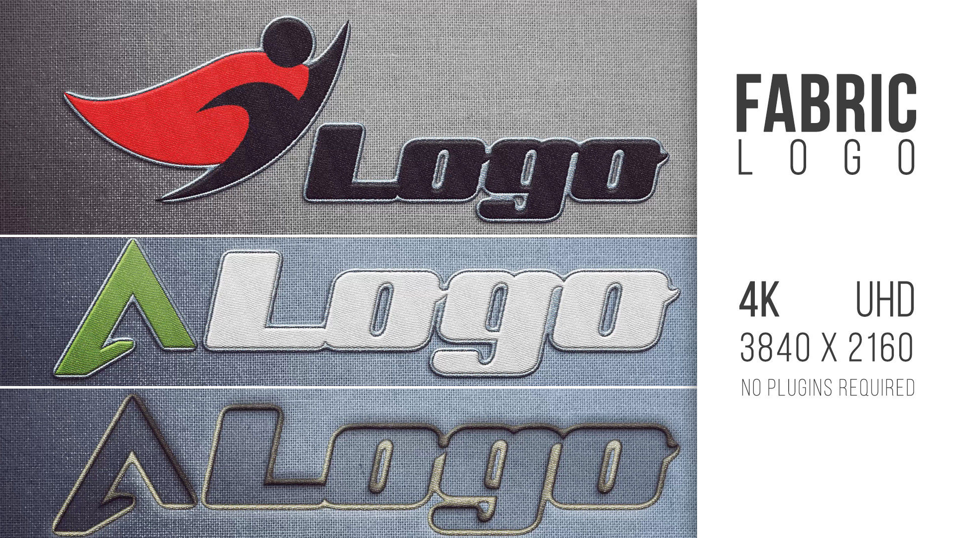 创意的织物动画徽标展示素材库精选AE模板