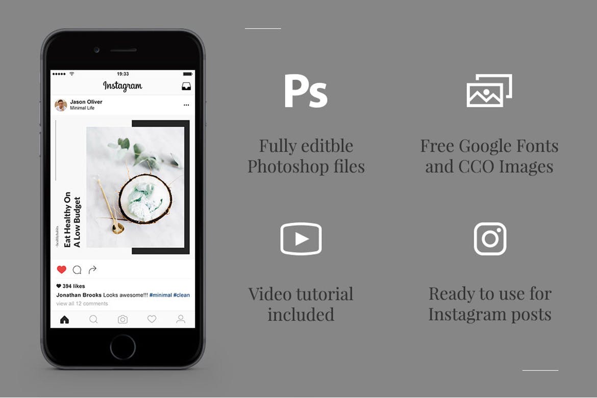 50款极简主义设计风格Instagram贴图设计模板素材库精选 Belgrade 50 Minimal Instagram Graphics插图(8)