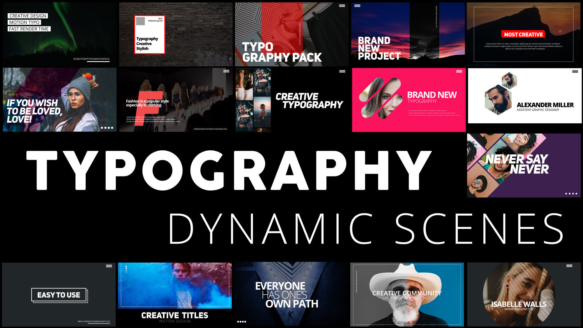 多种用途的文字排版和照片动态展示素材库精选AE模板