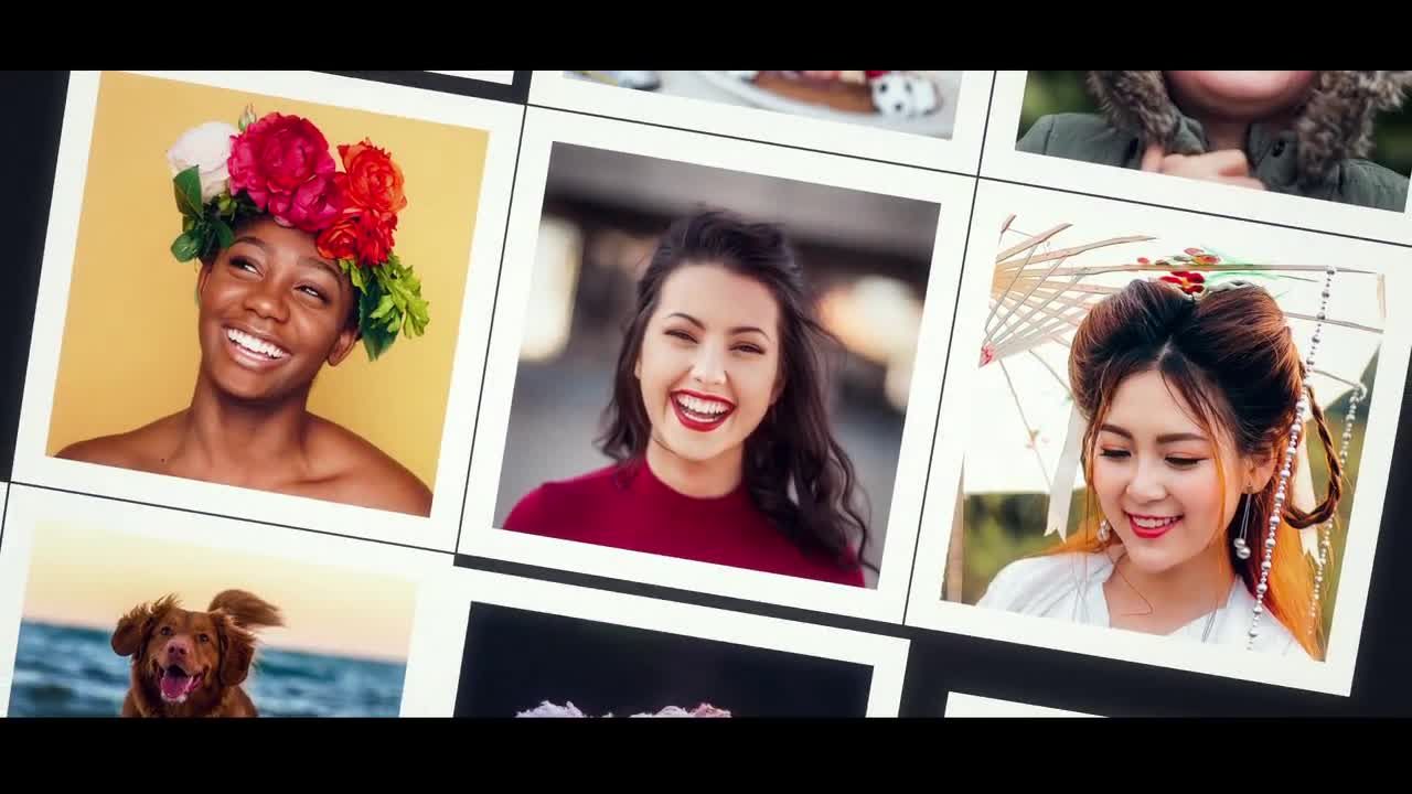 时尚优雅干净的图像拼贴展示徽标素材库精选AE模板