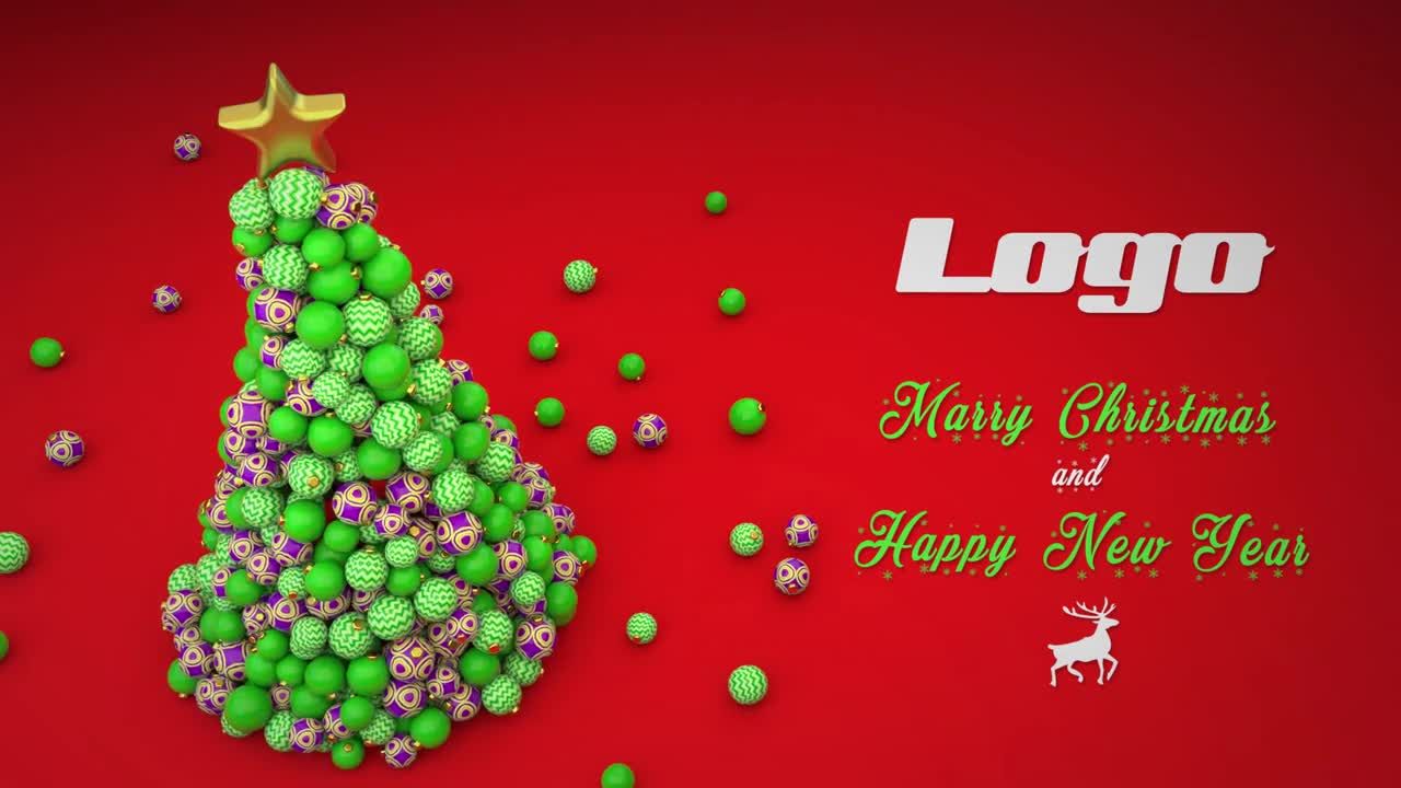 圣诞节3D标志展示素材库精选AE模板