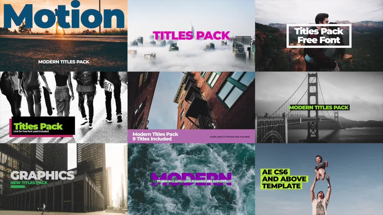 9个现代标题包素材库精选AE模板