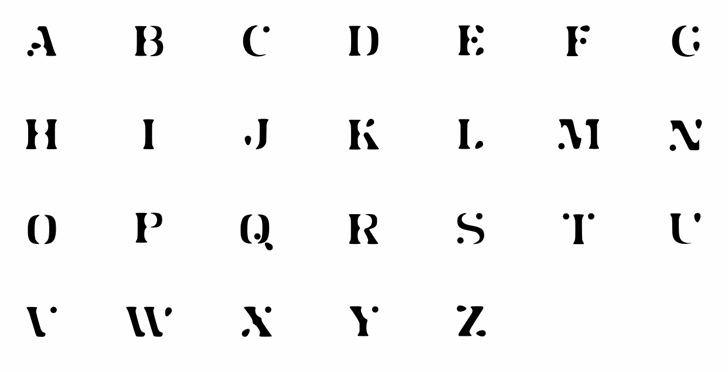 Jot Stencil font插图1