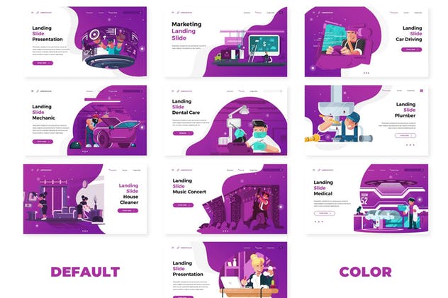 手绘插画风格创意Keynote幻灯片模板 Landing Slide – Keynote Template插图(1)